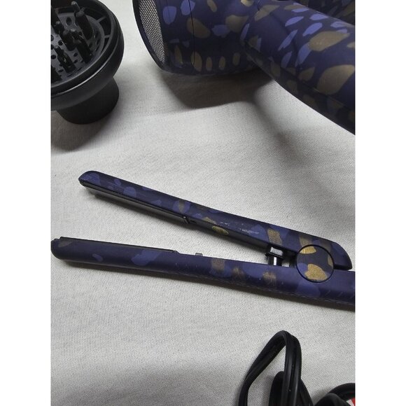 Monat Mini Travel Hair Dryer And Mini Iron Purple/Gold Cheetah Print- Travel - Picture 9 of 11